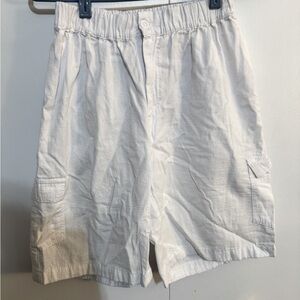 White Cargo Shorts with Classic Design